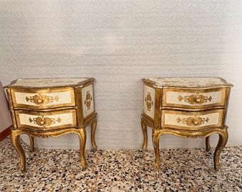 Vintage Nightstands Pair, Wood Bedside Tables, Retro Bedroom Furniture Set, Antique Night Stands, Rustic Decor