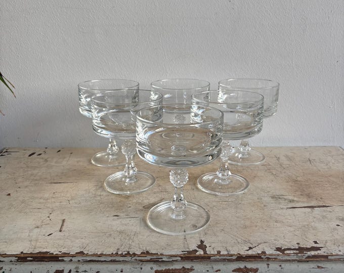 Vintage Champagne Coupes, Set of 6