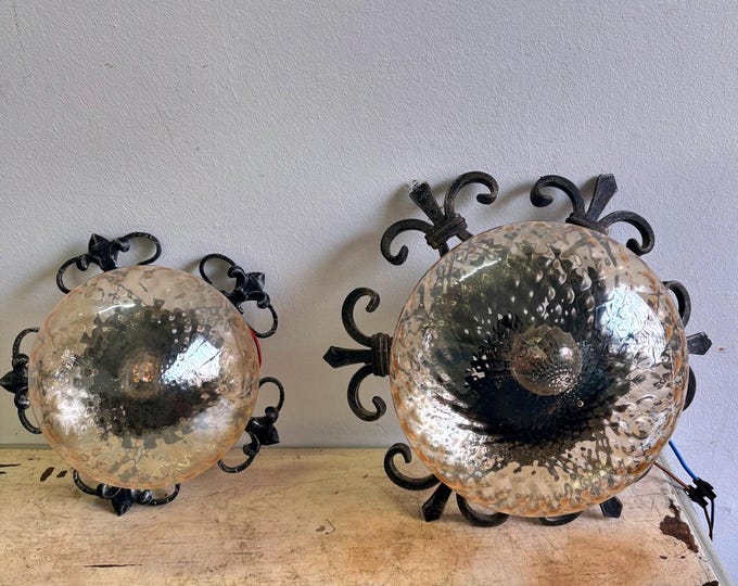 Vintage Wall Sconce  Iron Wrought Light Fixture, Rustic Home Decor, Antique Lighting, Hallway Light, Classic Ambiance