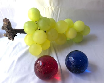 Murano Glass Sphere Paperweight, Handmade Glass Home Decor, Clear Glass Orb, Sphere Sculpture