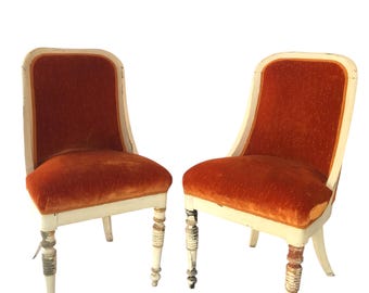 Gondola Shaped Antique Chair, Vintage XIX Century Seating, Classic Home Decor, Elegant Furniture, Dining Chair