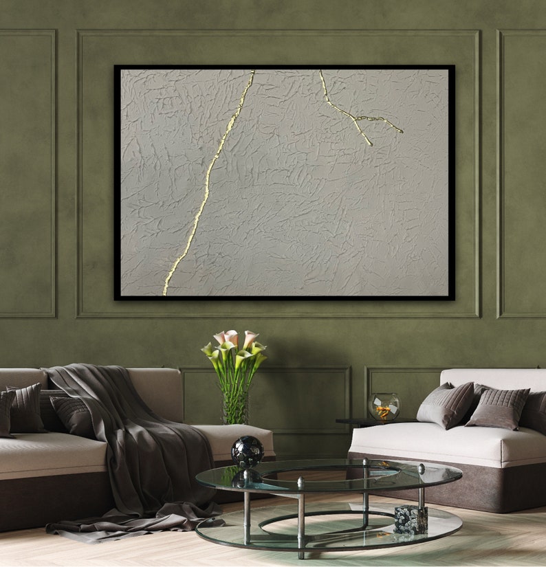 Japandi Wall Art, Concrete Wall Art, Japanese Wall Hanging, Kintsugi