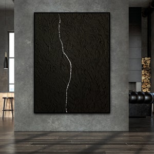 Peinture japonaise, Kintsugi, Peinture doree, Tableau noir, Japonais, Art japonais,Deco cuivre image 10