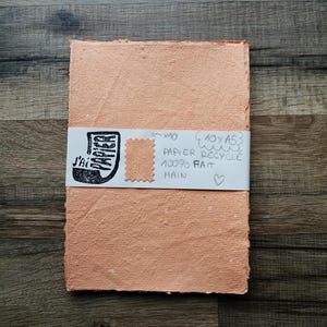Papier recyclé, 100% fait main, lot de 10 feuilles rectangles, format A5