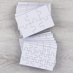 10枚入りの白紙カードパズル（6ピース）。絵を描いたり、絵を描いたり、文章を書いたりするのに最適。お子様の教育に役立つセラピストツール。