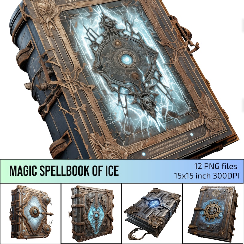 Printable Magic Spellbook 04, Fantasy Witchcraft Clipart, Digital ...
