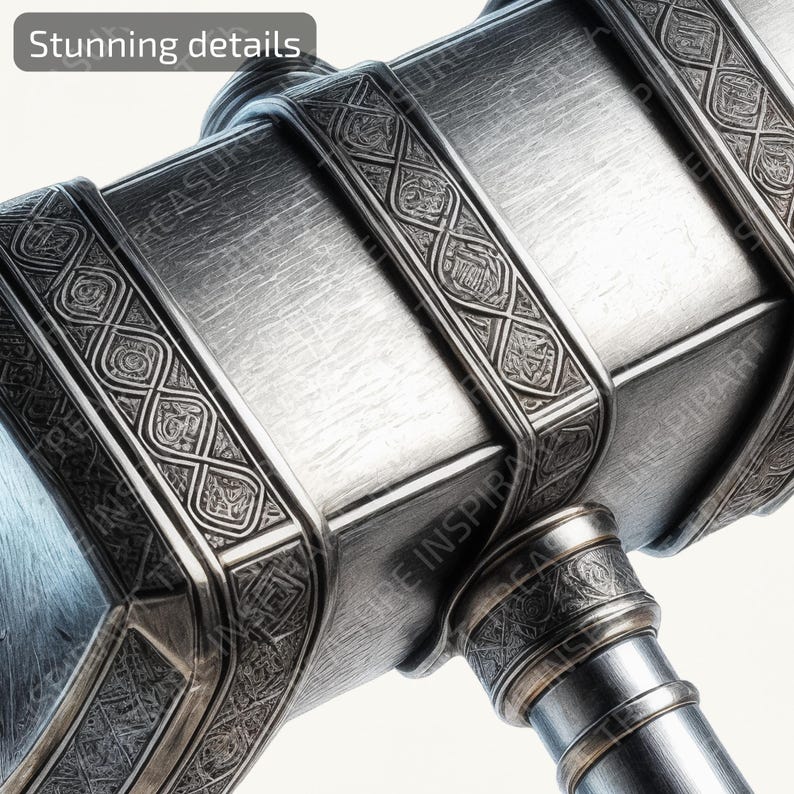 Silver War Hammer Clipart PNG Medieval Weapon Fantasy Combat Ready