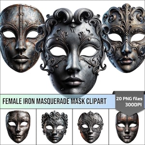 Iron Masquerade Mask Clipart PNG Carnaval Maskers voor vrouw, Ideaal voor doe-het-zelf-projecten of Carnaval Decoratie Perfect cadeau voor carnavalsliefhebbers
