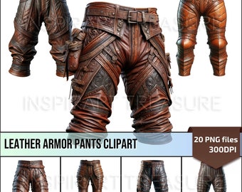 Fantasy Leather Armor Pants Clipart Combat Pants for Men Fantasy Medieval Archery Equipment for DIY Project Perfect Gift for Medieval Lovers