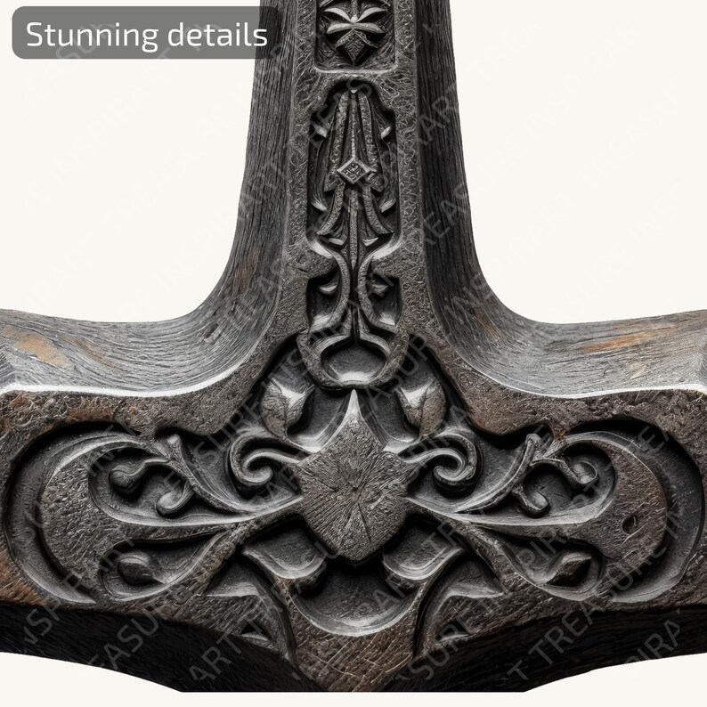 Digital Thor's Hammer PNG Mjölnir Thor Hammer PNG Printable Norse ...