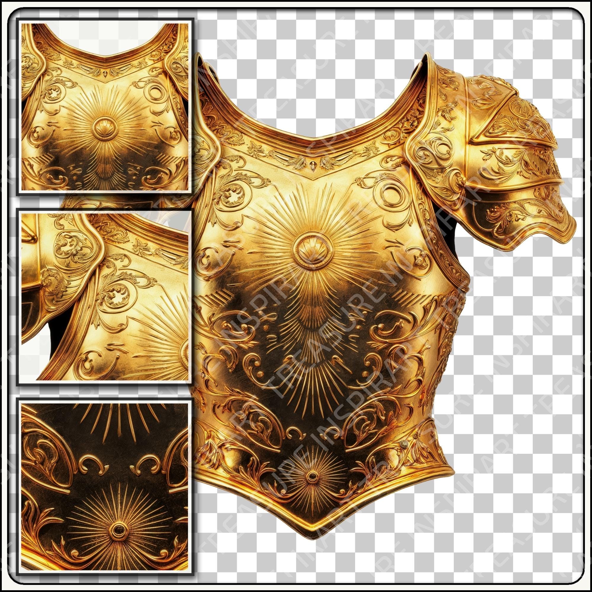 Golden Knight Armor Set Knight SVG PNG Full Plate Armor Set Fantasy ...