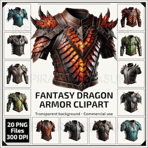 Fantasy Leather Dragon Chest Armor Clipart Dragon Scale Armor PNG Medieval Equipment for DIY Projects Perfect Gift for Fantasy Lovers