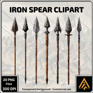 Lanza medieval PNG Lanza de hierro Clipart Pica PNG Arma medieval clásica para diseño de juegos Arma de fantasía para proyectos históricos y regalos únicos