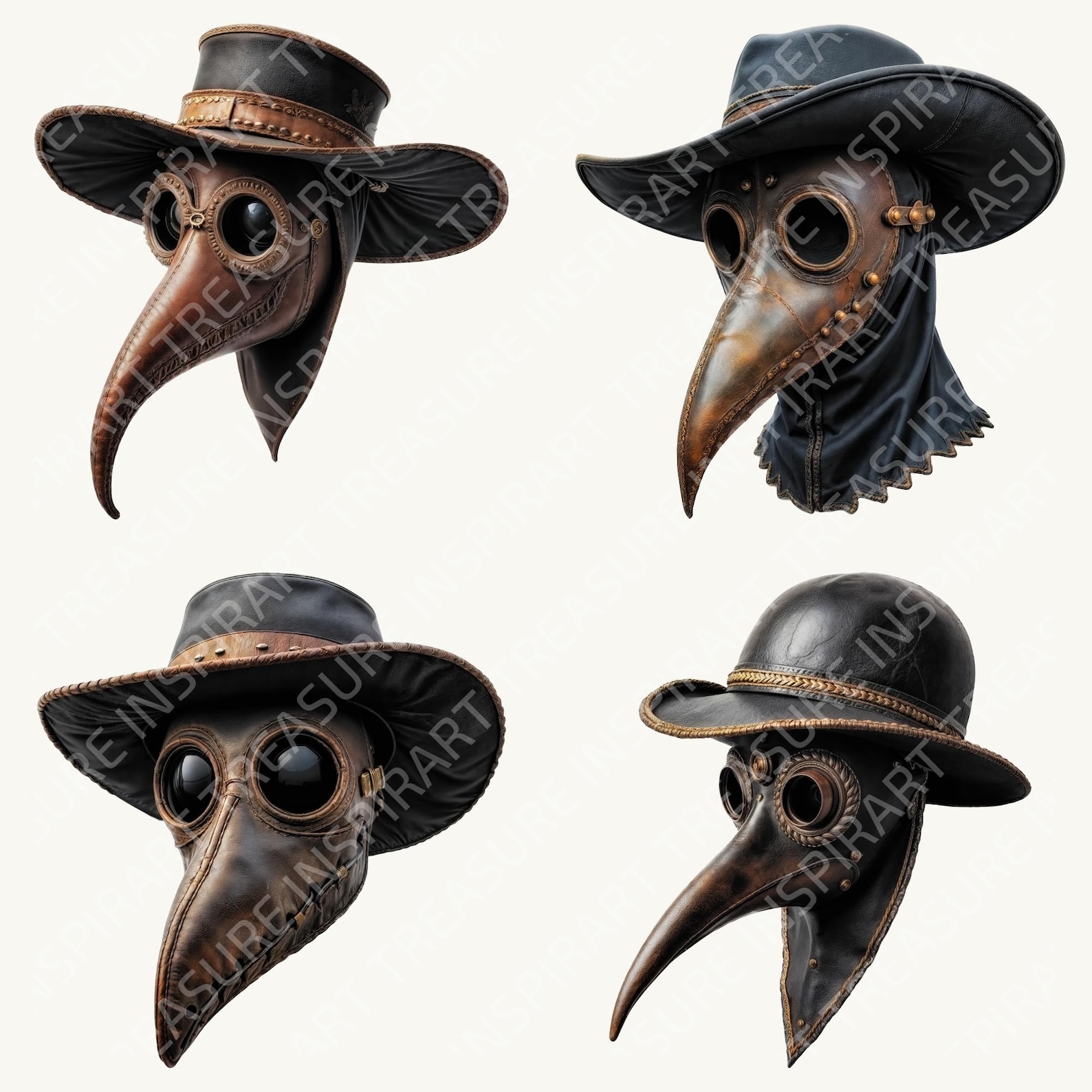 Black Plague Doctor Mask PNG Clipart Printable Leather Plague Mask PNG ...