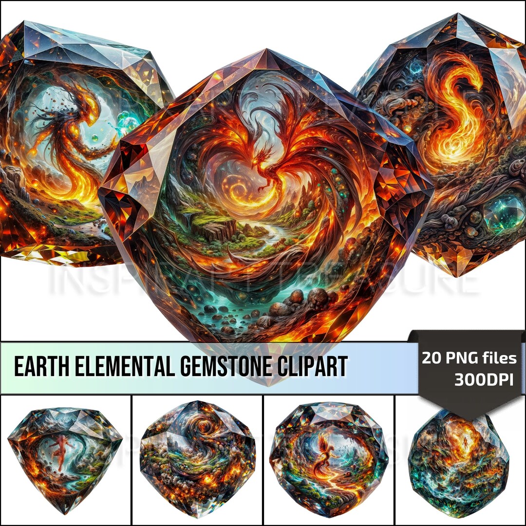 Earth Elemental Gemstone Clipart, Element of the Earth Crystal PNG ...