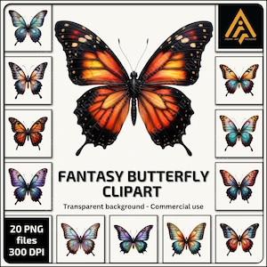 Clipart papillon mystique PNG PNG réaliste insecte fantastique Art pour projets de bricolage Cadeau parfait pour les amateurs d'art numérique fantastique
