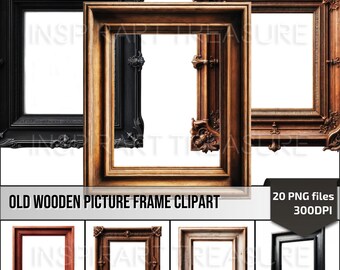 May include: Set of 20 ornate wooden picture frames in various colors and styles. The frames are all in a vintage style with intricate details. The frames are perfect for adding a touch of elegance to any home decor.
