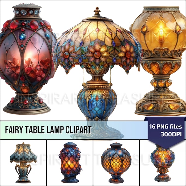 Fairy Lamp Clipart, Fantasy Desk Lamp Lantern PNG for DIY Projects nad Scrapbooking, , Perfect Gift for Fantasy Lovers, Commercial use