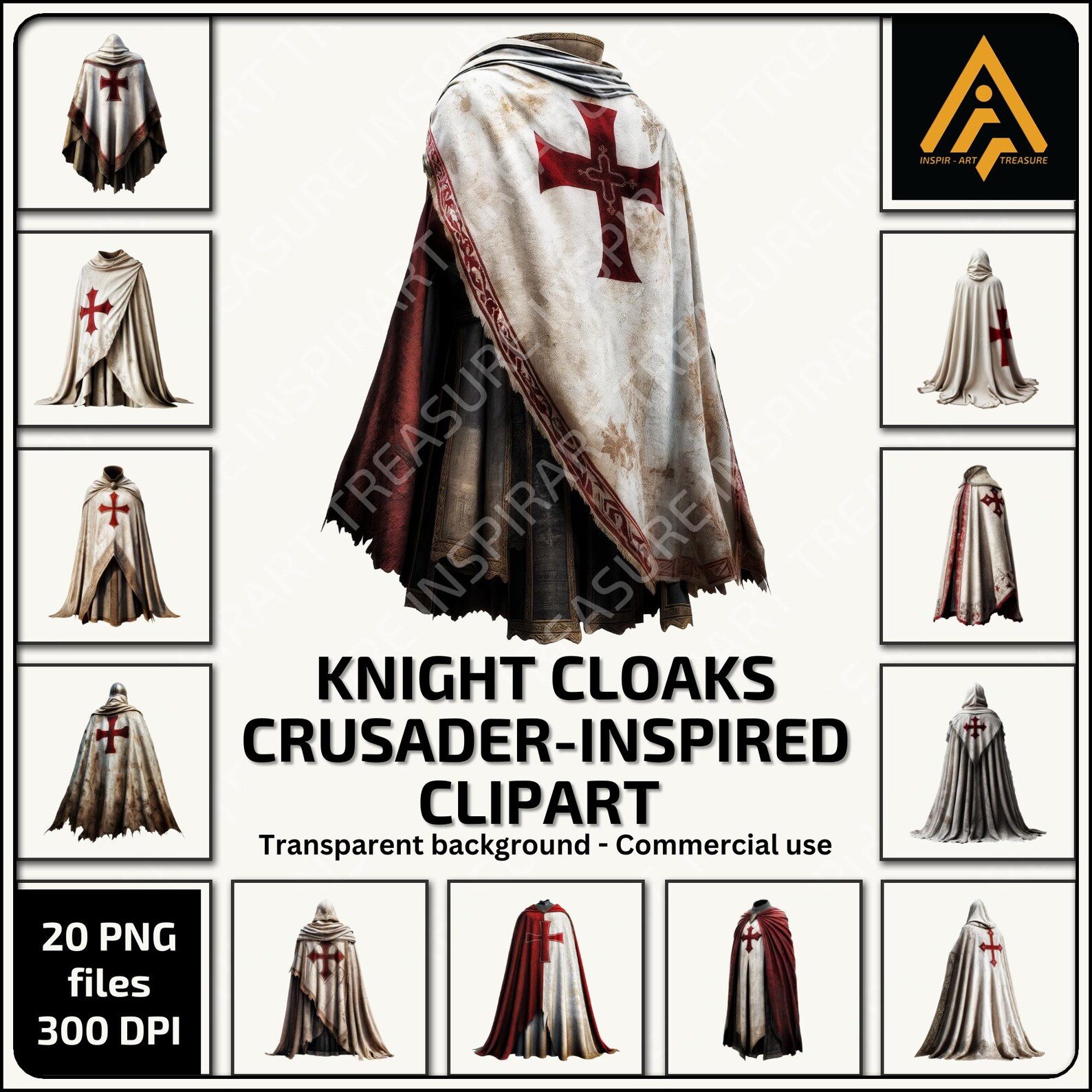 Medieval Knight Clipart Crusader Knight Cloak Fantasy Medieval Cloak ...