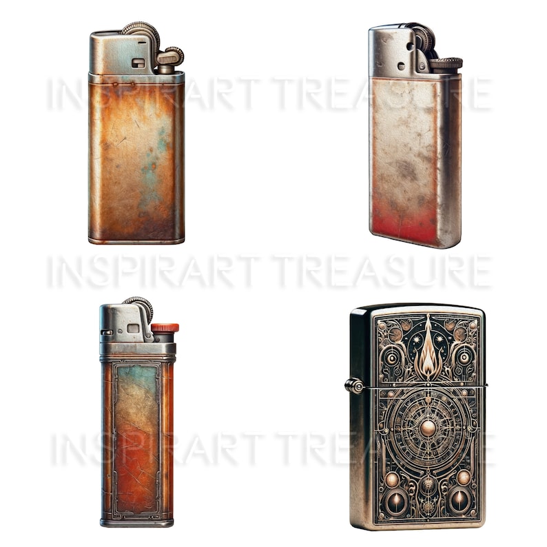 Vintage Pocket Lighter Clipart Authentic Antique Lighter PNG Images for ...