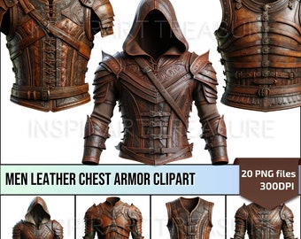 Digital Leather Chest Armor Clipart For Men Chest Piece Armor Medieval Archery Equipment for DIY Projects Perfect Gift for Medieval Lovers