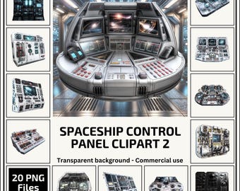 Panel de control de nave espacial PNG Clipart Acuarela, Kit de álbum de recortes digital de ciencia ficción, Manualidades de papel imprimibles para diario basura, Regalo para entusiastas del espacio