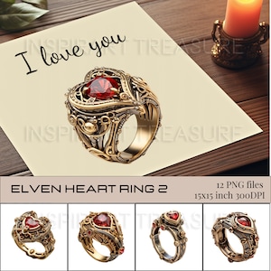 Clipart bague elfique, lot de clipart anneaux de conte de fées, Clipart bague fantaisie, album numérique, page de journal indésirable magique, fabrication de cartes, #2