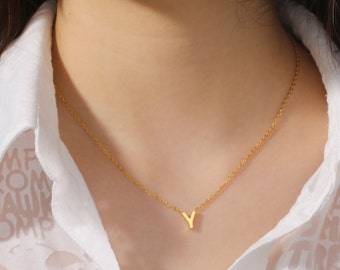 Collier lettre initiale or - collier avec nom - collier pour femme, homme, breloques-cadeaux pour elle, collier personnalisé, collier tendance