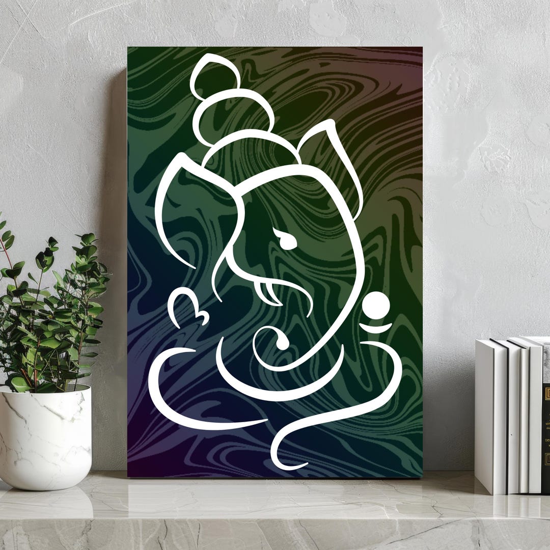 Ganpati Canvas Print | Ganesh Wall Art | Hindu Wall Decor | Ganpati ...