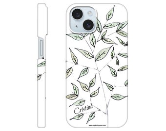 Personalized name - Leaves - Slim case for iPhone and Samsung