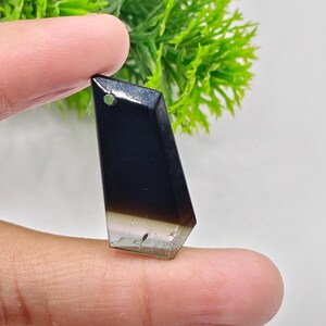Natural Bi-Color Tourmaline Gemstone | Already Drill 1.5 MM Tourmaline | Faceted Gemstone Size 27x14 MM For Making Earrings Pendant Jewelry