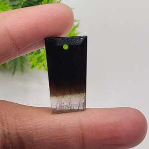 Natural Bi-Color Tourmaline Gemstone | Already Drill 1.5 MM Tourmaline | Faceted Gemstone Size 25x12 MM For Making Earrings Pendant Jewelry