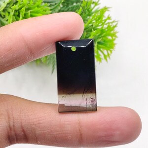Natural Bi-Color Tourmaline Gemstone | Already Drill 1.5 MM Tourmaline | Faceted Gemstone Size 26x14 MM For Making Earrings Pendant Jewelry