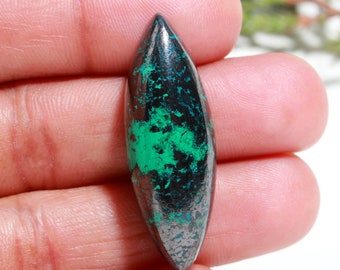 AAA + Qualität Azurit Edelstein | Natürliche Azurit Cabochon Marquise Form | Größe 38 x 13 MM | Eine Seite poliert für die Herstellung von Schmuck