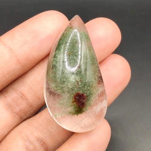 Big Size 110 Carat, Natural Garden Quartz Gemstone | Garden Quartz Mango Shape Cabochon Gemstone | Size 41x21 MM For Making Jewelry