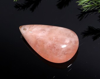 Peach Morganite Gemstone |Natural Peach Morganite|Peach Morganite Cabochon Pear Shape With Drill (1.5 MM Hole)Both Side Polished For Jewelry
