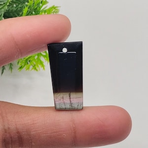 Natural Bi-Color Tourmaline Gemstone | Already Drill 1.5 MM Tourmaline | Faceted Gemstone Size 25x12 MM For Making Earrings Pendant Jewelry