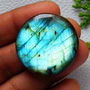 AAA+ Super Flashy Blue Labradorite Gemstone | Natural Labradorite Size 31 MM | Cabochon Round Shape Gemstone For Making Jewelry