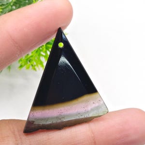 Natural Bi-Color Tourmaline Gemstone | Already Drill 1.5 MM Tourmaline | Faceted Gemstone Size 35x23 MM For Making Earrings Pendant Jewelry