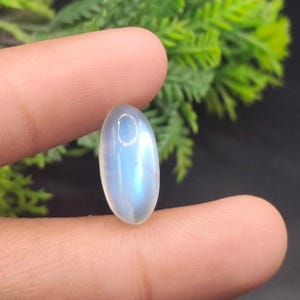 8 Carat Natural Rainbow Moonstone Cabochon | Rainbow Moonstone Oval Shape Smooth Cabochon Gemstone | Size 16x8 MM For Making Jewelry