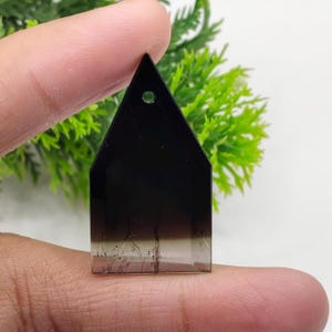 Natural Bi-Color Tourmaline Gemstone | Already Drill 1.5 MM Tourmaline | Faceted Gemstone Size 34x19 MM For Making Earrings Pendant Jewelry