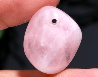 Already Drill 1.5 MM Hole Natural Pink Morganite Gemstone | Morganite Cabochon Tumble Shape Stone | Size 24x20 MM For Making Pendant Jewelry