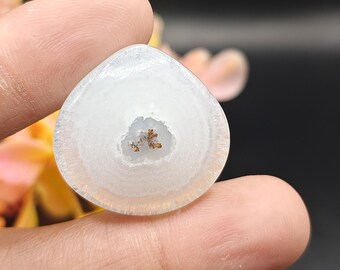 AAA+ Quality Natural Solar Quartz Gemstone | Clean And Crystal Quality White Solar Quartz | Pear Shape Rainbow Solar Quartz Size 24x25 MM