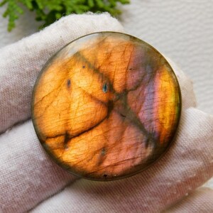 Gorgeous! AAA+ Super Flashy Multi Labradorite Gemstone| Natural labradorite Size 36 MM | Cabochon Round Shape Gemstone For Making Jewelry