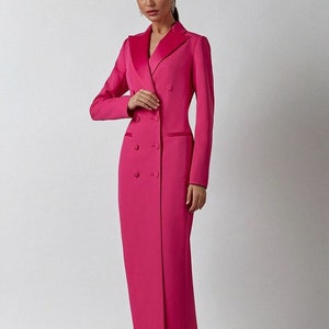 Pink satin blazer dress discount