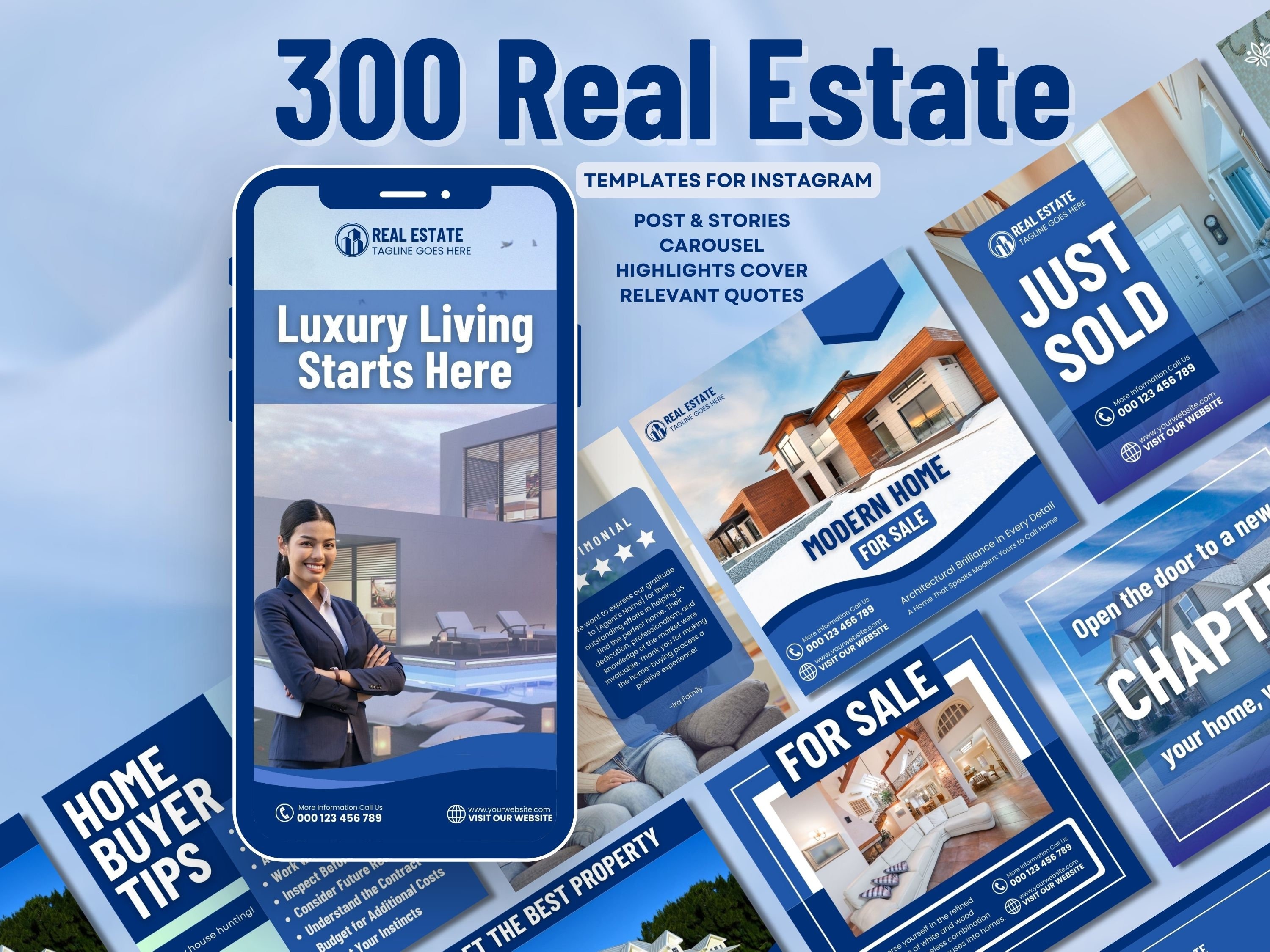 Real Estate Instsgram | Realtor Template | Realtor Instagram | Social Media Template |  Real Estate Agent | Realtor Bundle | Editable Canva