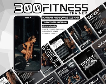 Fitness Instagram Template | Fitness Social Media Template | Fitness Canva Template | Fitness Coach Template | Personal Fitness Trainer
