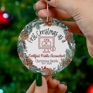 Personalized certified public accountant ornament, cpa accountancy, accountancy gift cpa, graduate, cpa decorations, excel cpa accounting