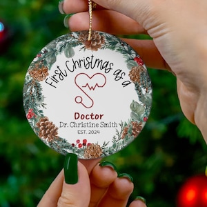 Ornamento personalizzato per dottore, ornamento per dottore, congratulazioni per laureati, medicina, tecnico medico, ornamento per dottorato, scuola di medicina per studenti dotati