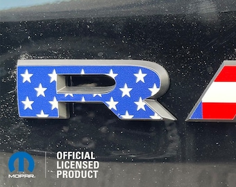 2019-2023 RAM DT door badge emblem decal sticker overlay USA American Flag red white blue